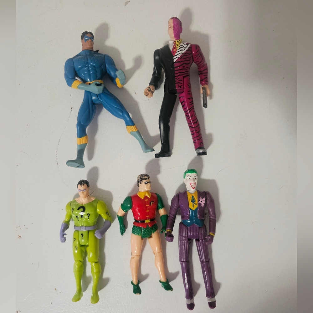 Vintage DC Superhero and Villain Action Figure Set of 5